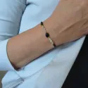 Bransoletka Damska turmalin hematyt kryształ górski talizman ochrony siły i równowagi